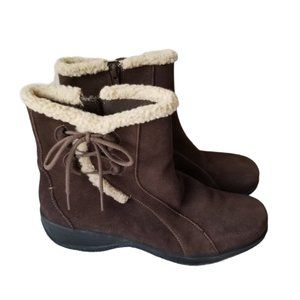 Clarks Bendables Suede Leather Ankle Zip Boots 8M